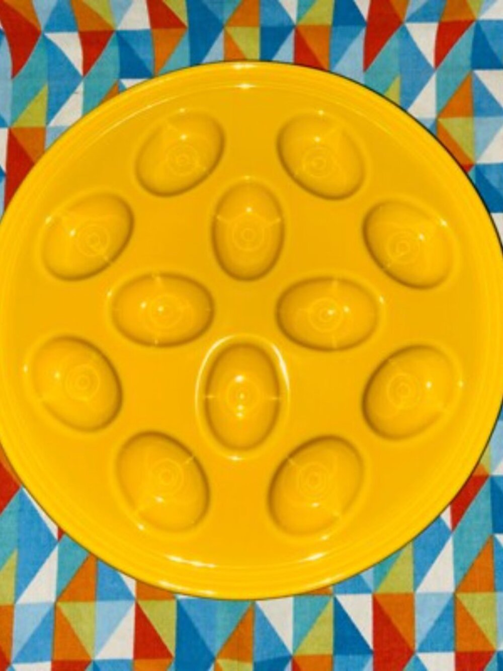 Fiesta Yellow Ceramic Deviled Egg Platter